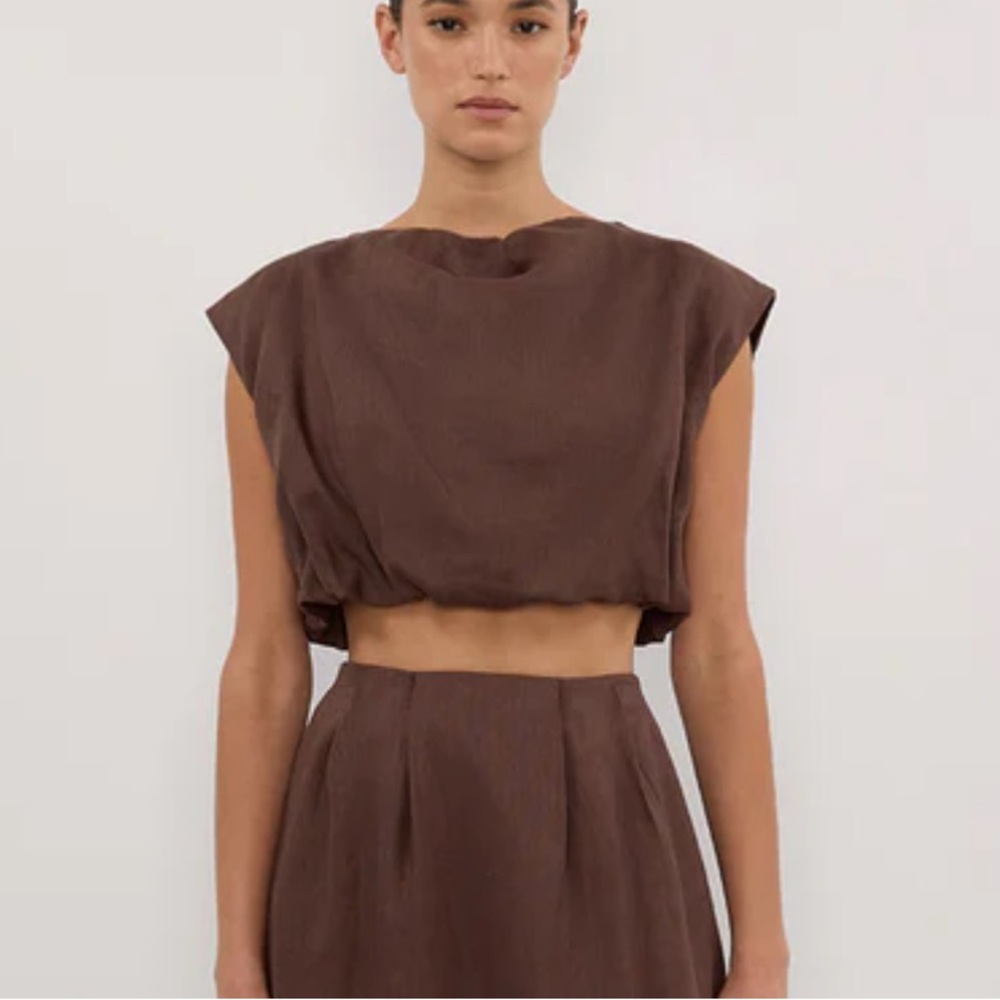 dissh Amy Linen Bubble Top